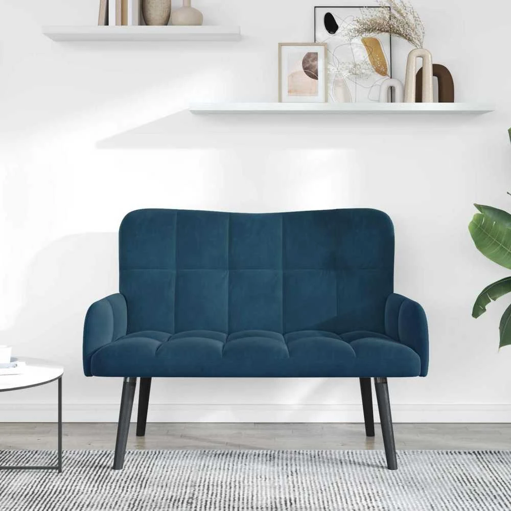 Dvitaškė sofa Mėlyna 115 x 61 x 87 cm Aksomas