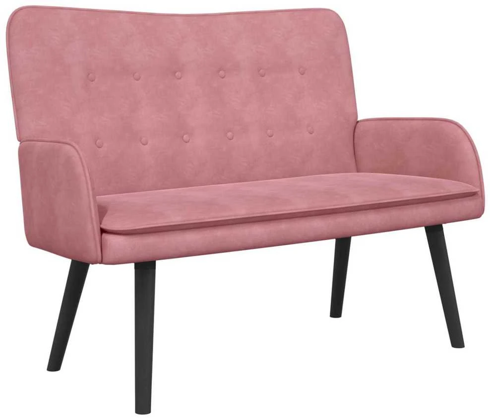 Dvitaškė sofa Rožinė 115 x 61 x 87 cm Aksomas
