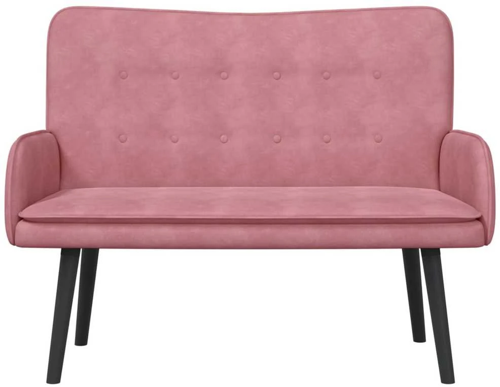 Dvitaškė sofa Rožinė 115 x 61 x 87 cm Aksomas