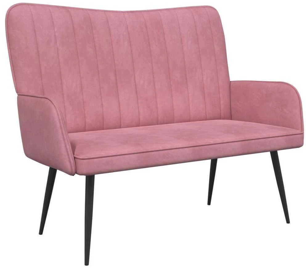 Dvitaškė sofa Rožinė 115 x 61 x 87 cm Aksomas