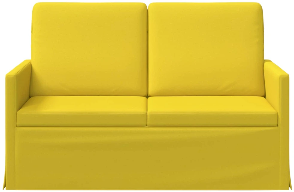 Dviejų vietų sofa Šviesi geltona 130 x 81 x 82 cm Audinys
