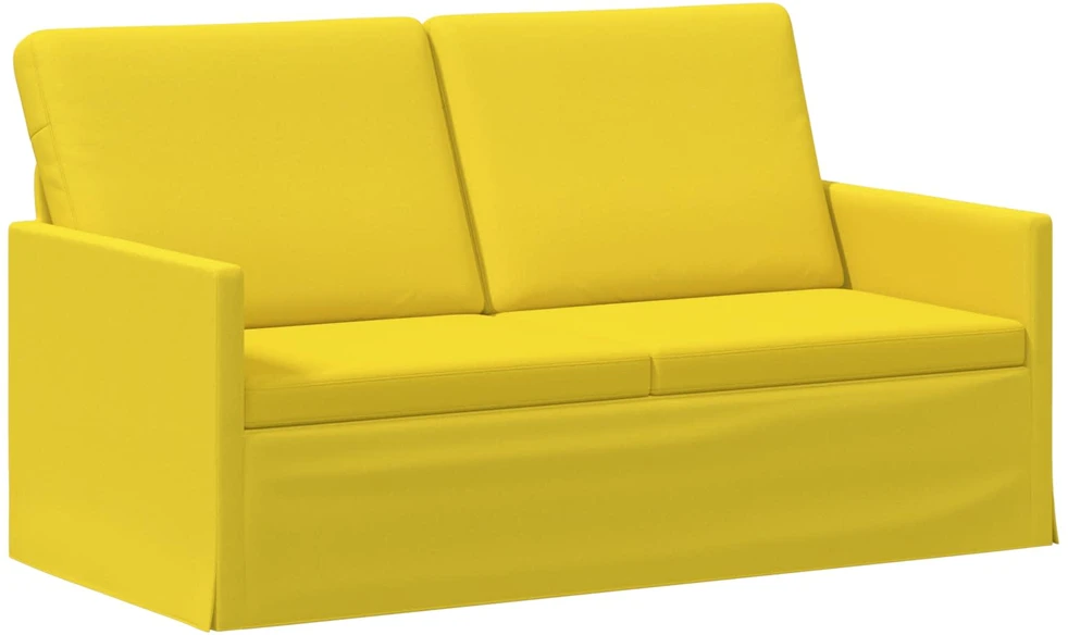 Dviejų vietų sofa Šviesi geltona 150 x 81 x 82 cm Audinys
