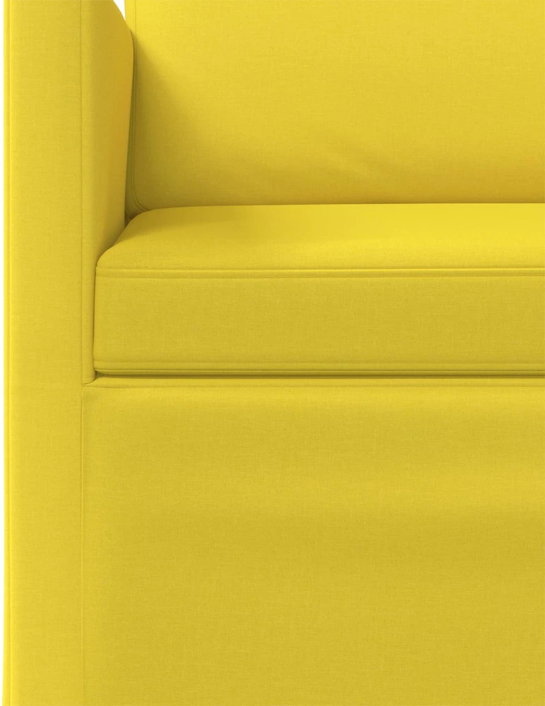 Dviejų vietų sofa Šviesi geltona 150 x 81 x 82 cm Audinys
