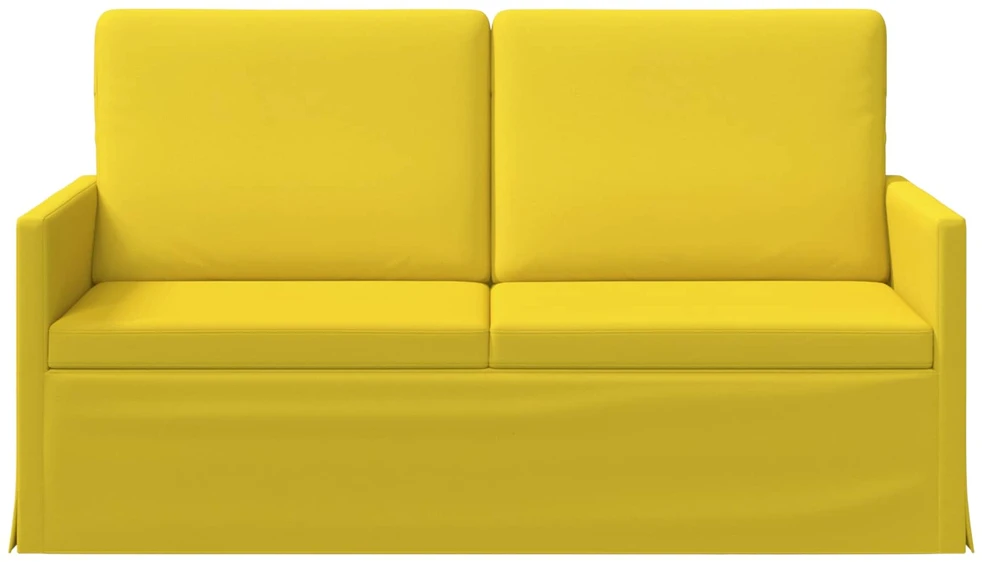 Dviejų vietų sofa Šviesi geltona 150 x 81 x 82 cm Audinys
