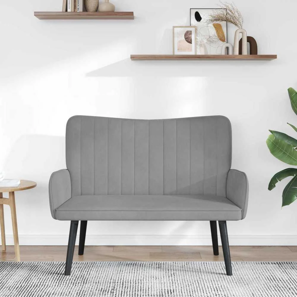Dvitaškė sofa Šviesiai pilka 115 x 61 x 87 cm Aksomas