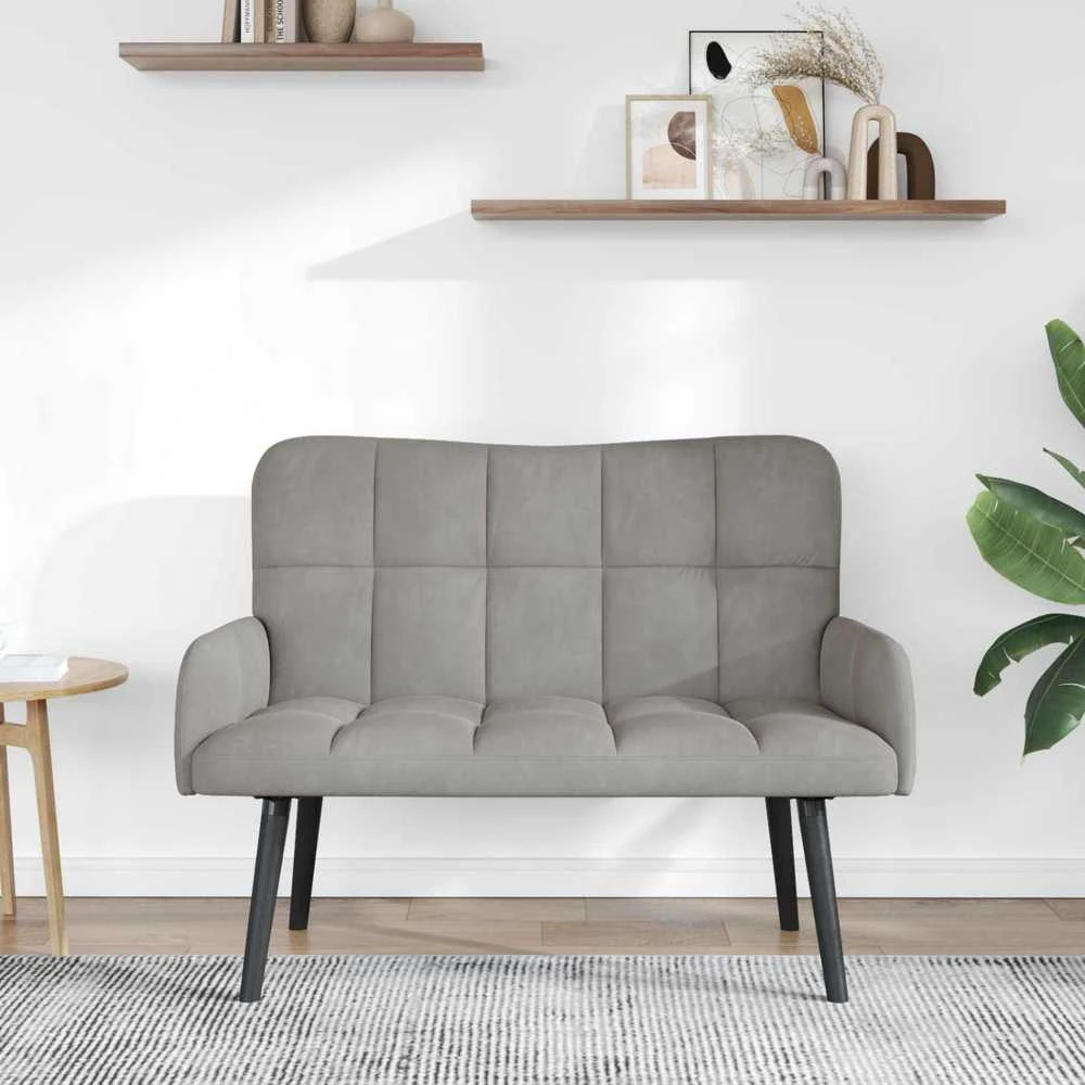 Dvitaškė sofa Šviesiai pilka 115 x 61 x 87 cm Aksomas