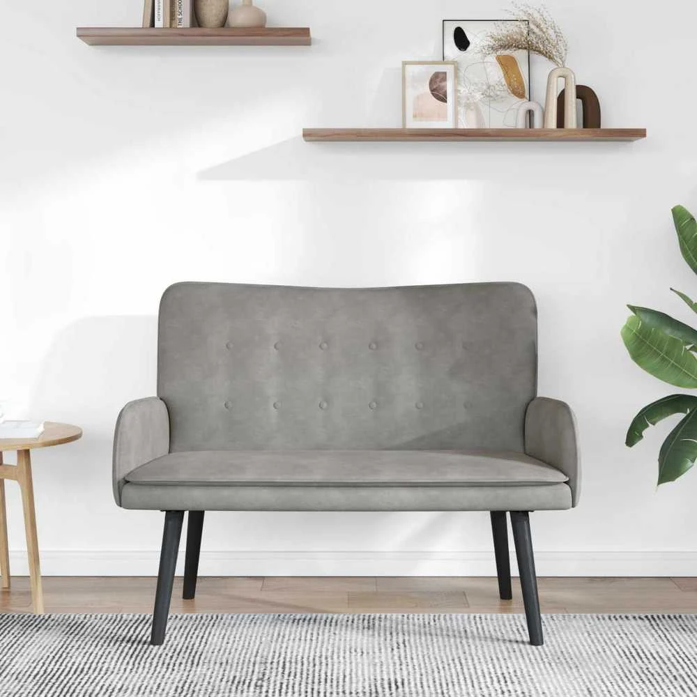 Dvitaškė sofa Šviesiai pilka 115 x 61 x 87 cm Aksomas