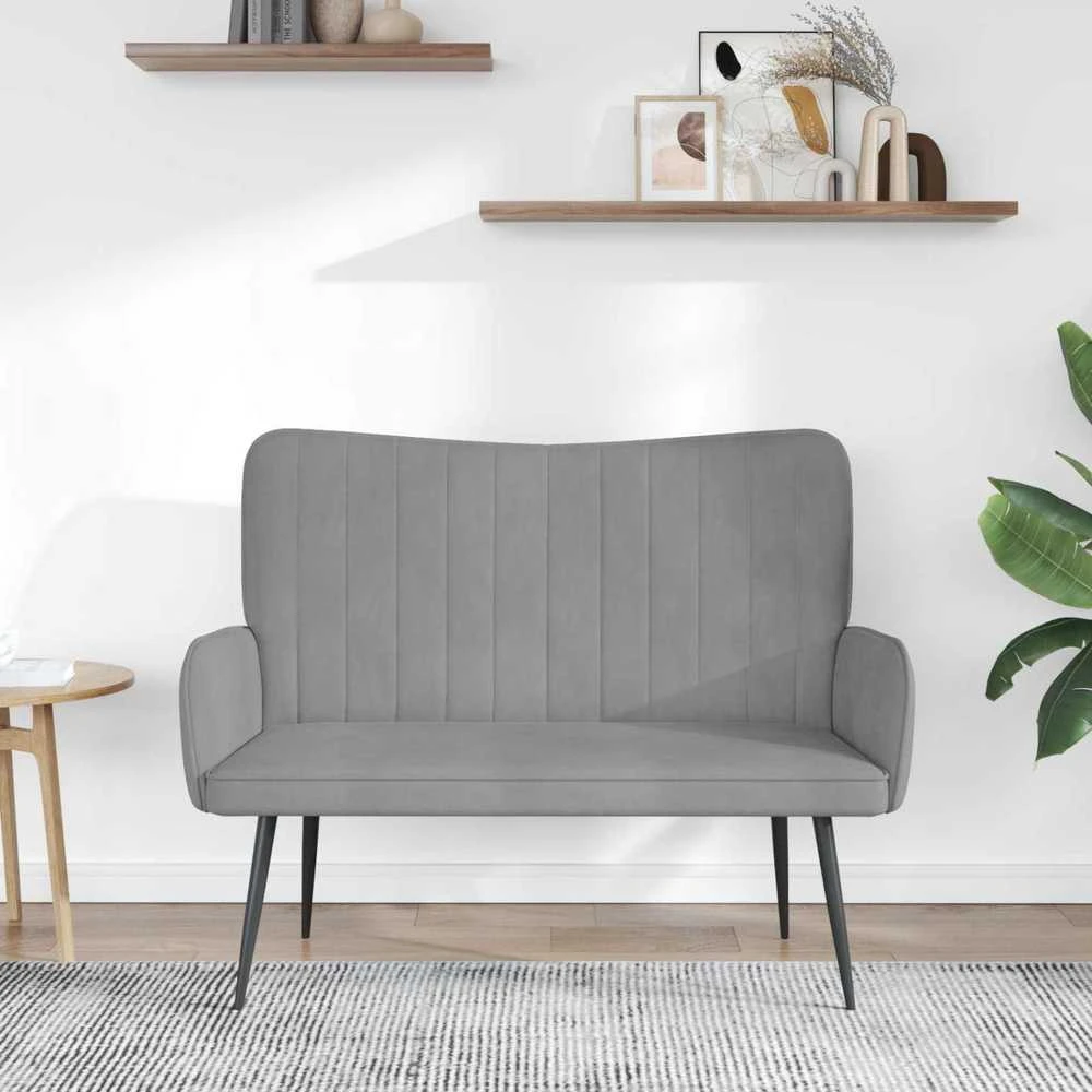 Dvitaškė sofa Šviesiai pilka 115 x 61 x 87 cm Aksomas