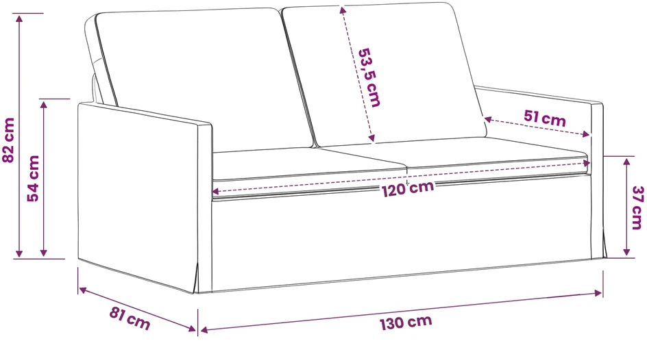 Dviejų vietų sofa Šviesiai žalia 130 x 81 x 82 cm Aksomas