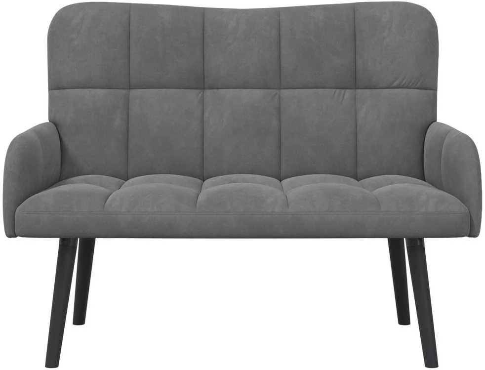 Dvitaškė sofa Tamsiai pilka 115 x 61 x 87 cm Aksomas
