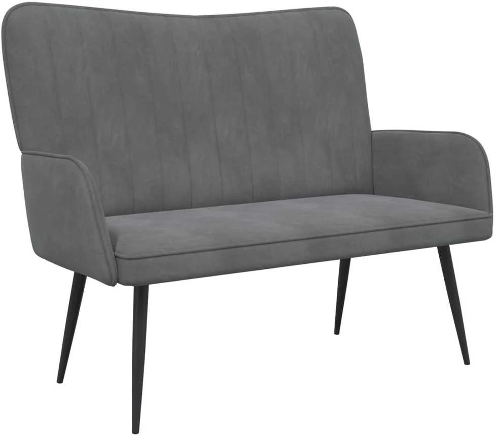 Dvitaškė sofa Tamsiai pilka 115 x 61 x 87 cm Aksomas