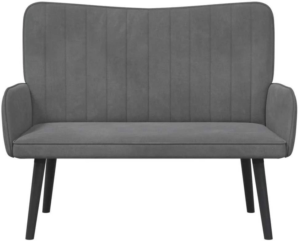 Dvitaškė sofa Tamsiai pilka 115 x 61 x 87 cm Aksomas