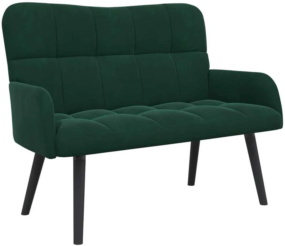 Dvitaškė sofa Tamsiai žalia 115 x 61 x 87 cm Aksomas