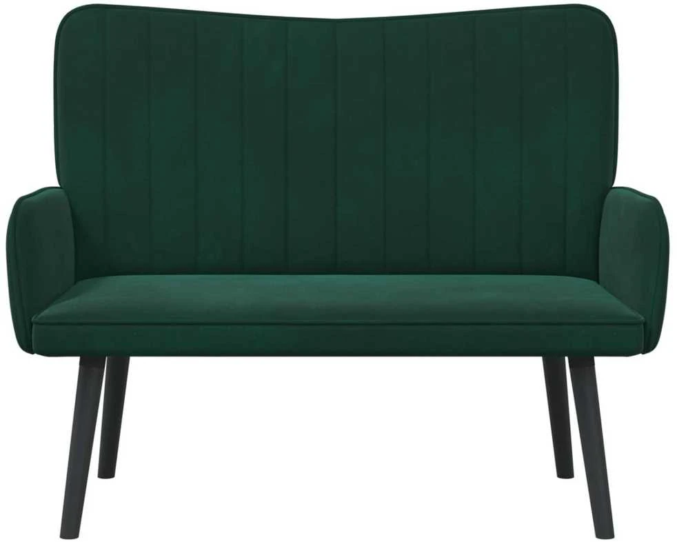 Dvitaškė sofa Tamsiai žalia 115 x 61 x 87 cm Aksomas