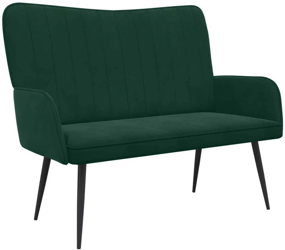 Dvitaškė sofa Tamsiai žalia 115 x 61 x 87 cm Aksomas