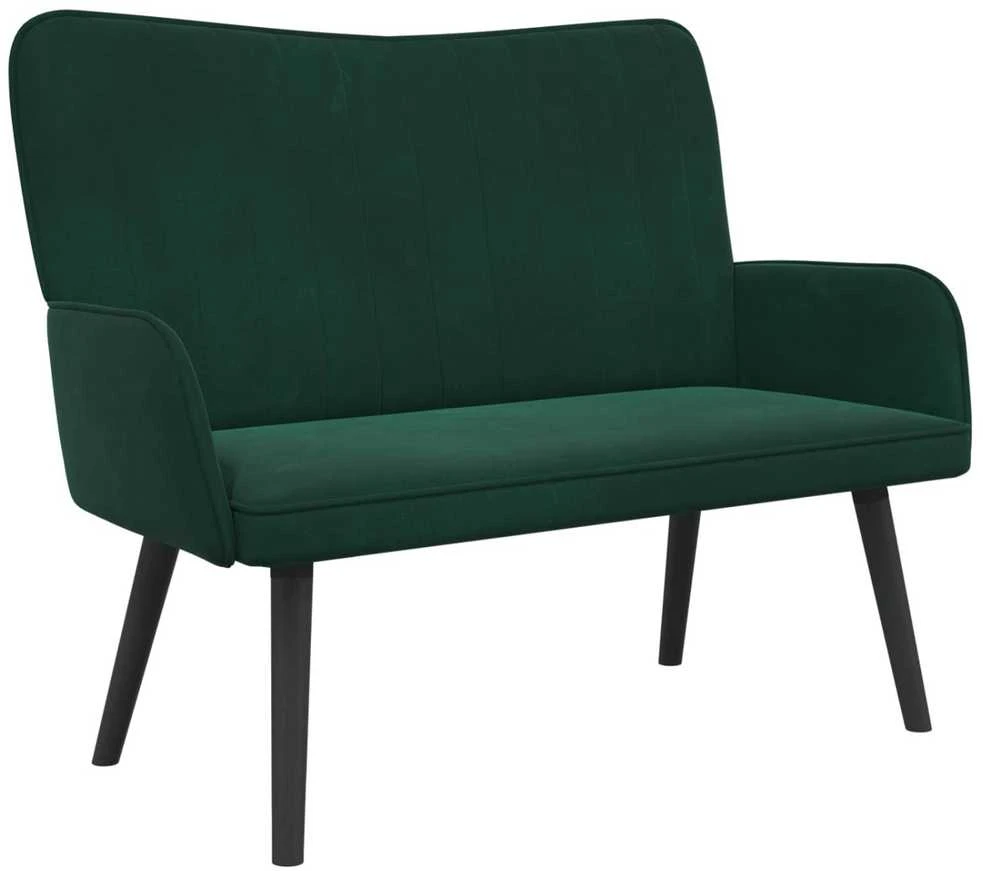Dvitaškė sofa Tamsiai žalia 115 x 61 x 87 cm Aksomas