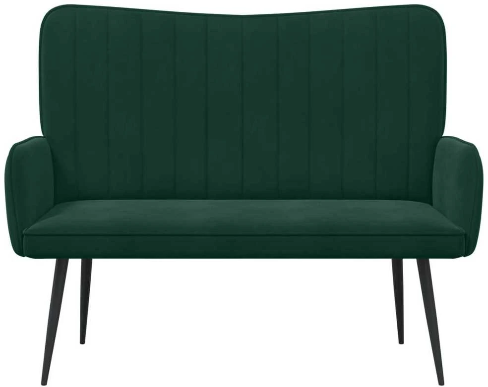 Dvitaškė sofa Tamsiai žalia 115 x 61 x 87 cm Aksomas