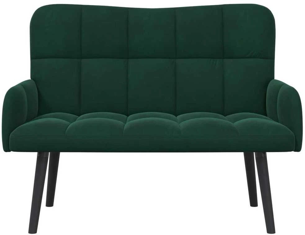 Dvitaškė sofa Tamsiai žalia 115 x 61 x 87 cm Aksomas