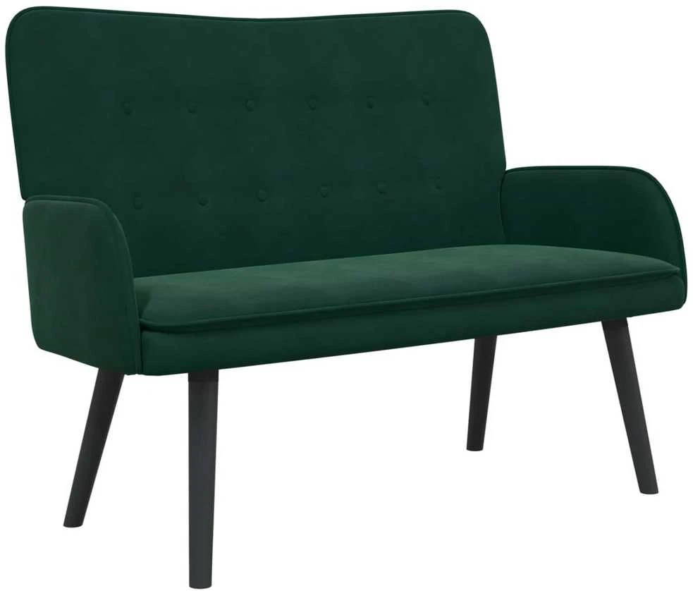Dvitaškė sofa Tamsiai žalia 115 x 61 x 87 cm Aksomas