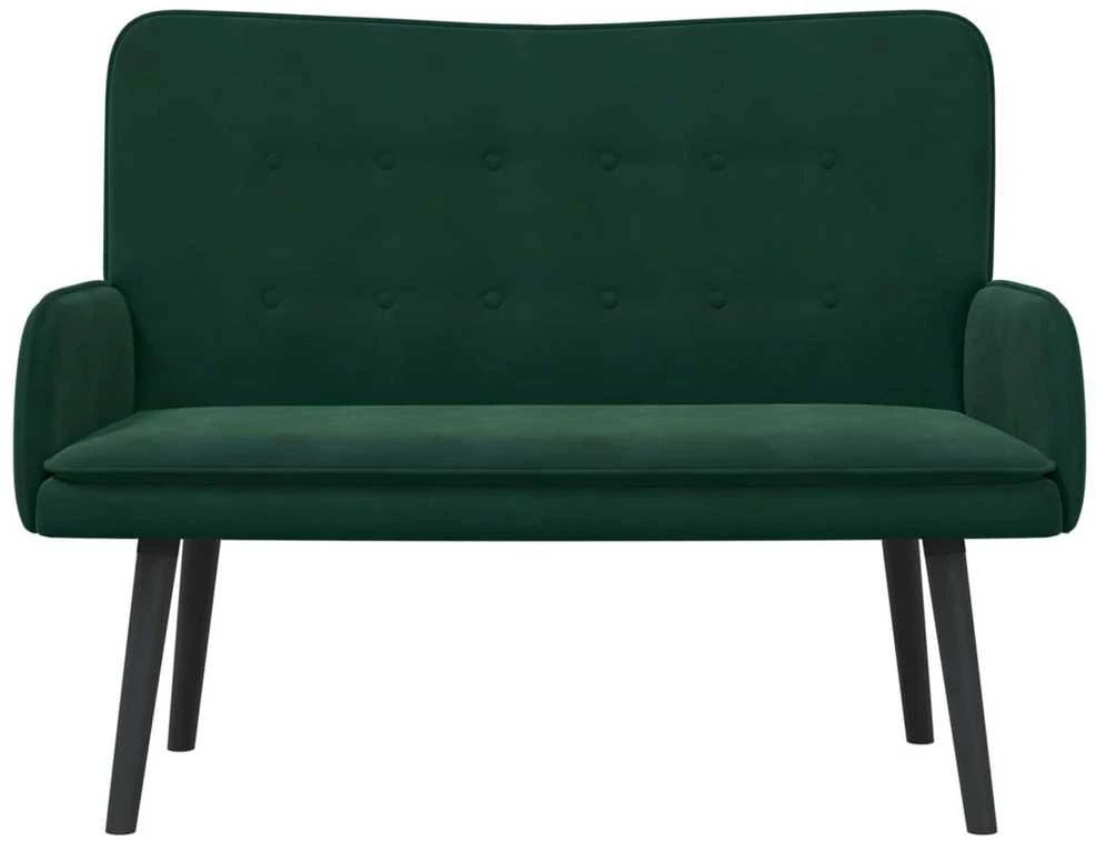 Dvitaškė sofa Tamsiai žalia 115 x 61 x 87 cm Aksomas