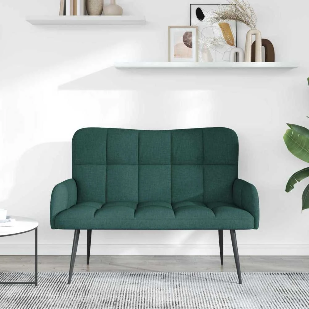 Dvitaškė sofa Tamsiai žalia 115 x 61 x 87 cm Audinys