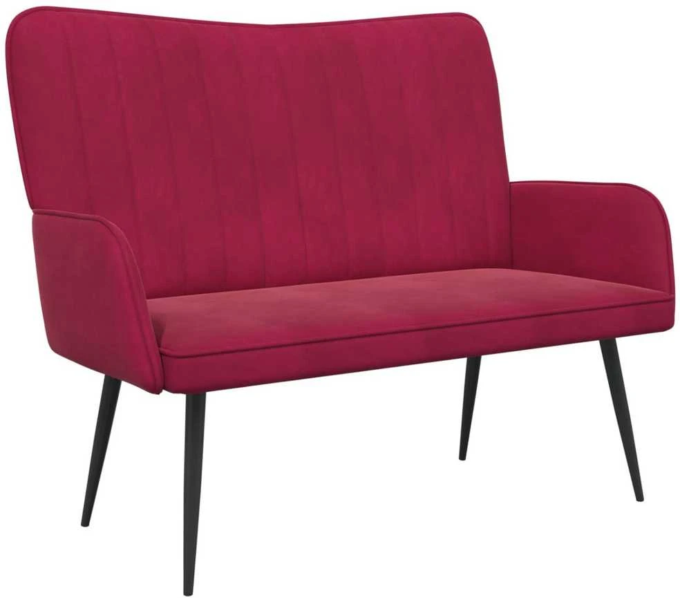 Dvitaškė sofa Vyno raudona 115 x 61 x 87 cm Aksomas