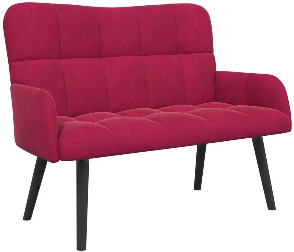 Dvitaškė sofa Vyno raudona 115 x 61 x 87 cm Aksomas