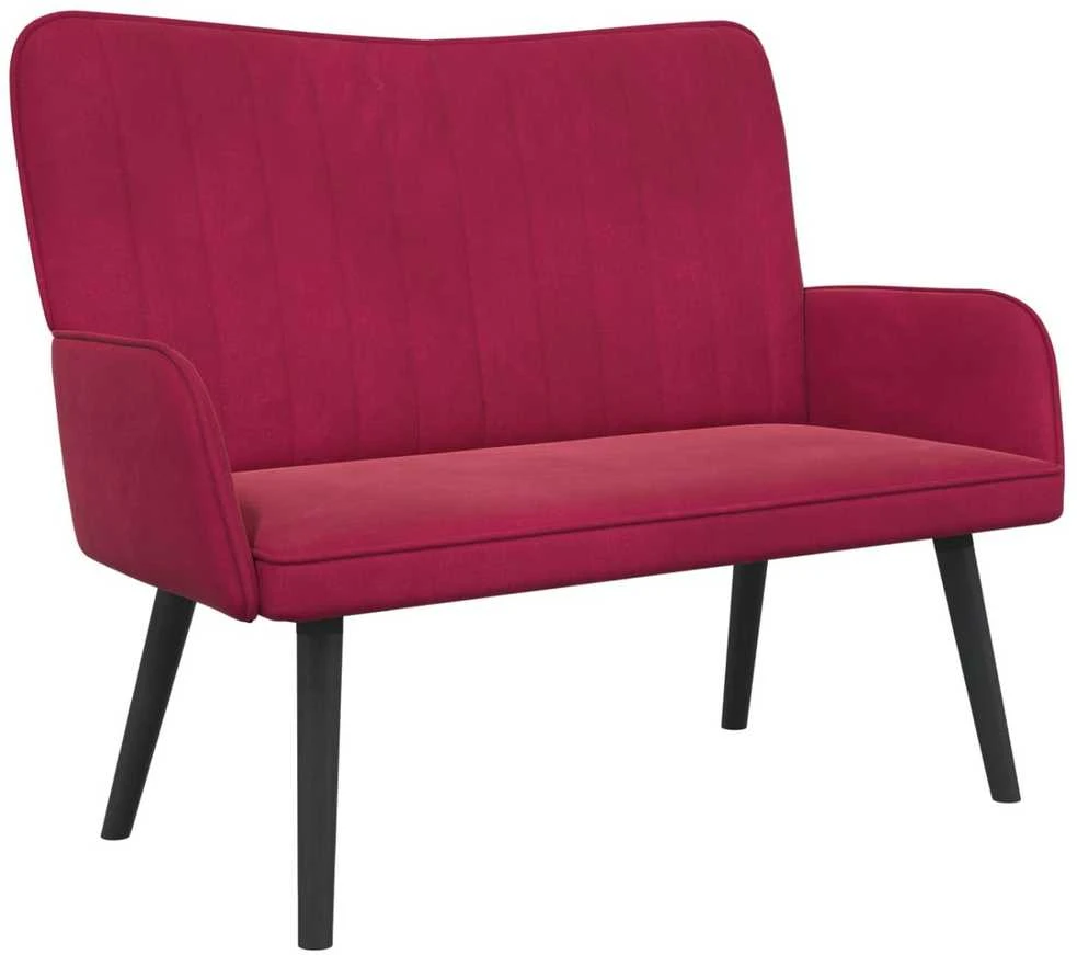 Dvitaškė sofa Vyno raudona 115 x 61 x 87 cm Aksomas