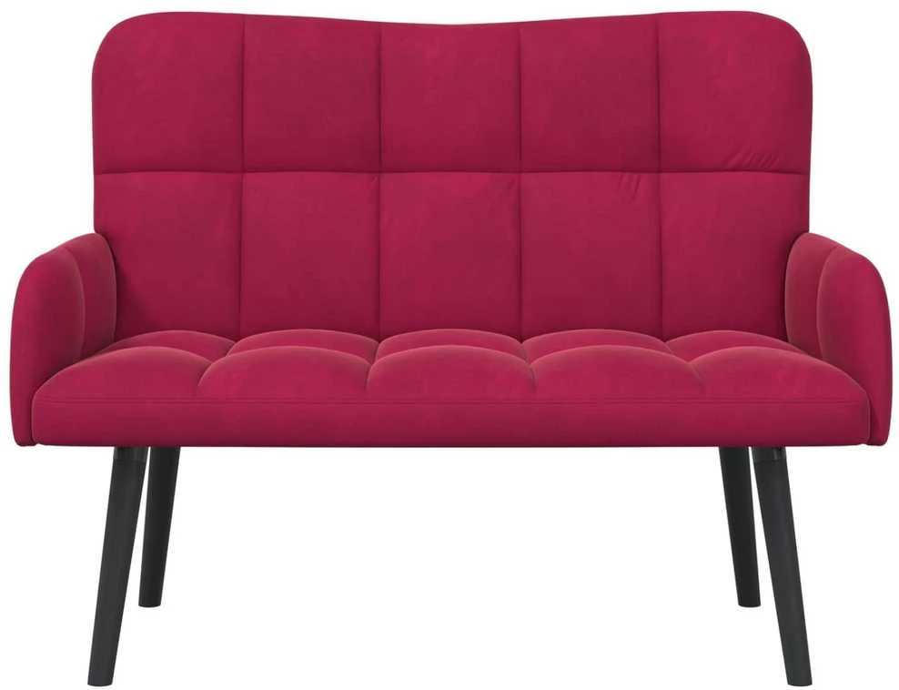 Dvitaškė sofa Vyno raudona 115 x 61 x 87 cm Aksomas