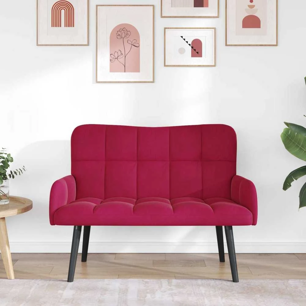 Dvitaškė sofa Vyno raudona 115 x 61 x 87 cm Aksomas