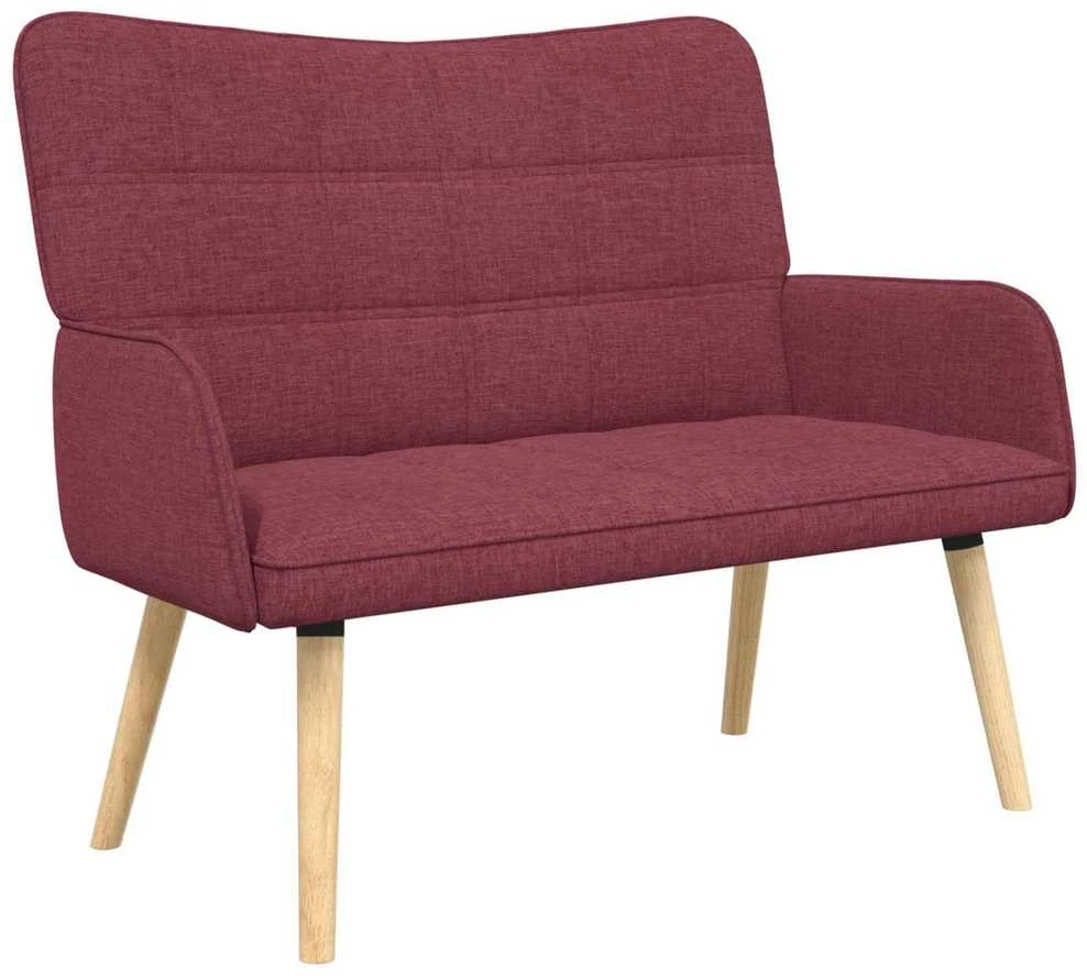 Dvitaškė sofa Vyno raudona 115 x 61 x 87 cm Audinys