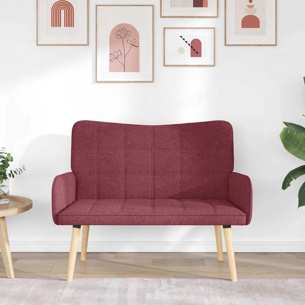 Dvitaškė sofa Vyno raudona 115 x 61 x 87 cm Audinys