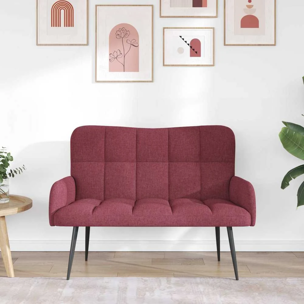 Dvitaškė sofa Vyno raudona 115 x 61 x 87 cm Audinys