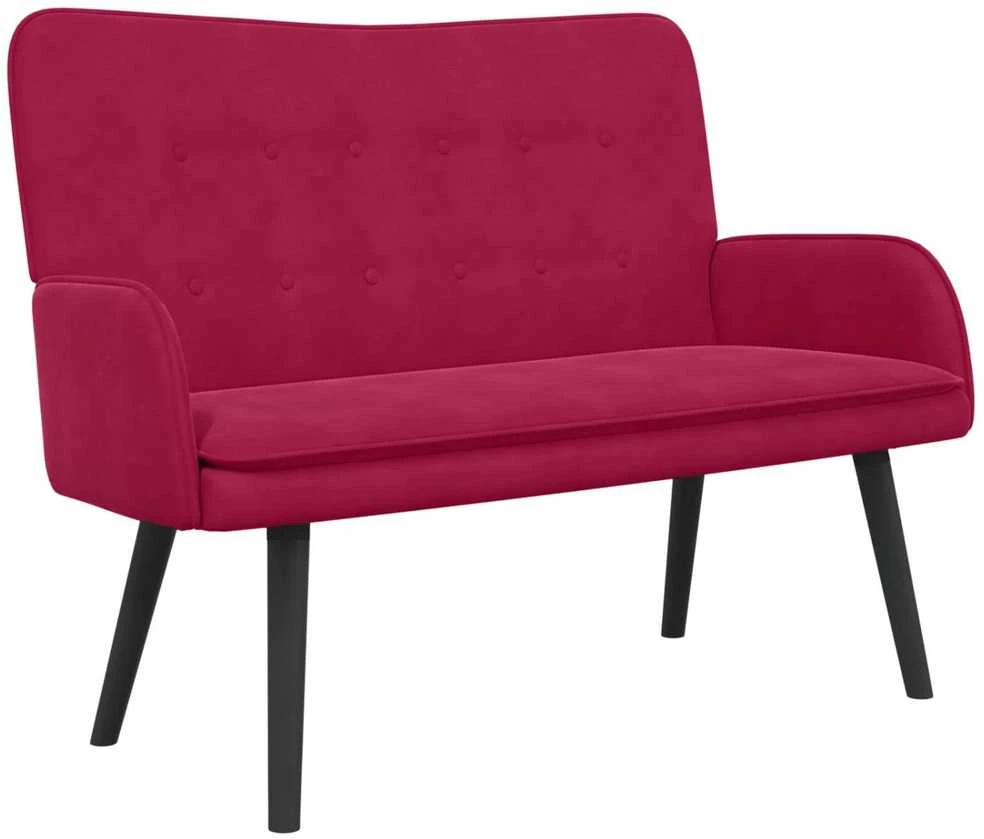 Dvitaškė sofa Vyno raudona 115 x 61 x 87 cm Aksomas