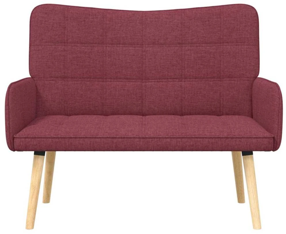 Dvitaškė sofa Vyno raudona 115 x 61 x 87 cm Audinys