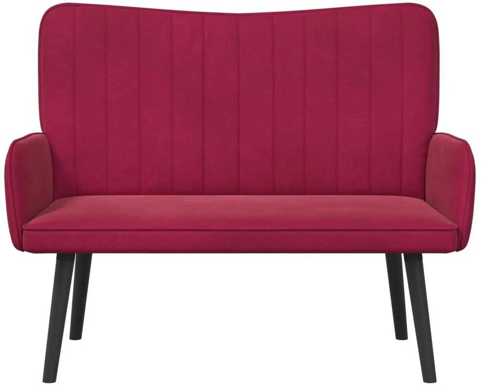Dvitaškė sofa Vyno raudona 115 x 61 x 87 cm Aksomas