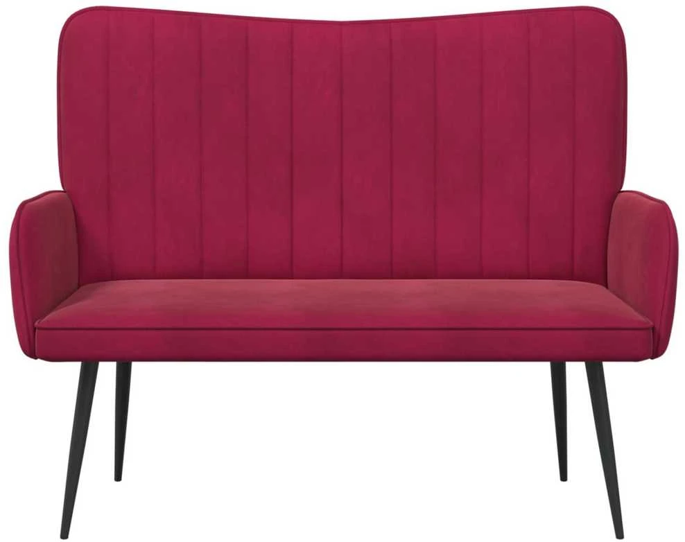 Dvitaškė sofa Vyno raudona 115 x 61 x 87 cm Aksomas