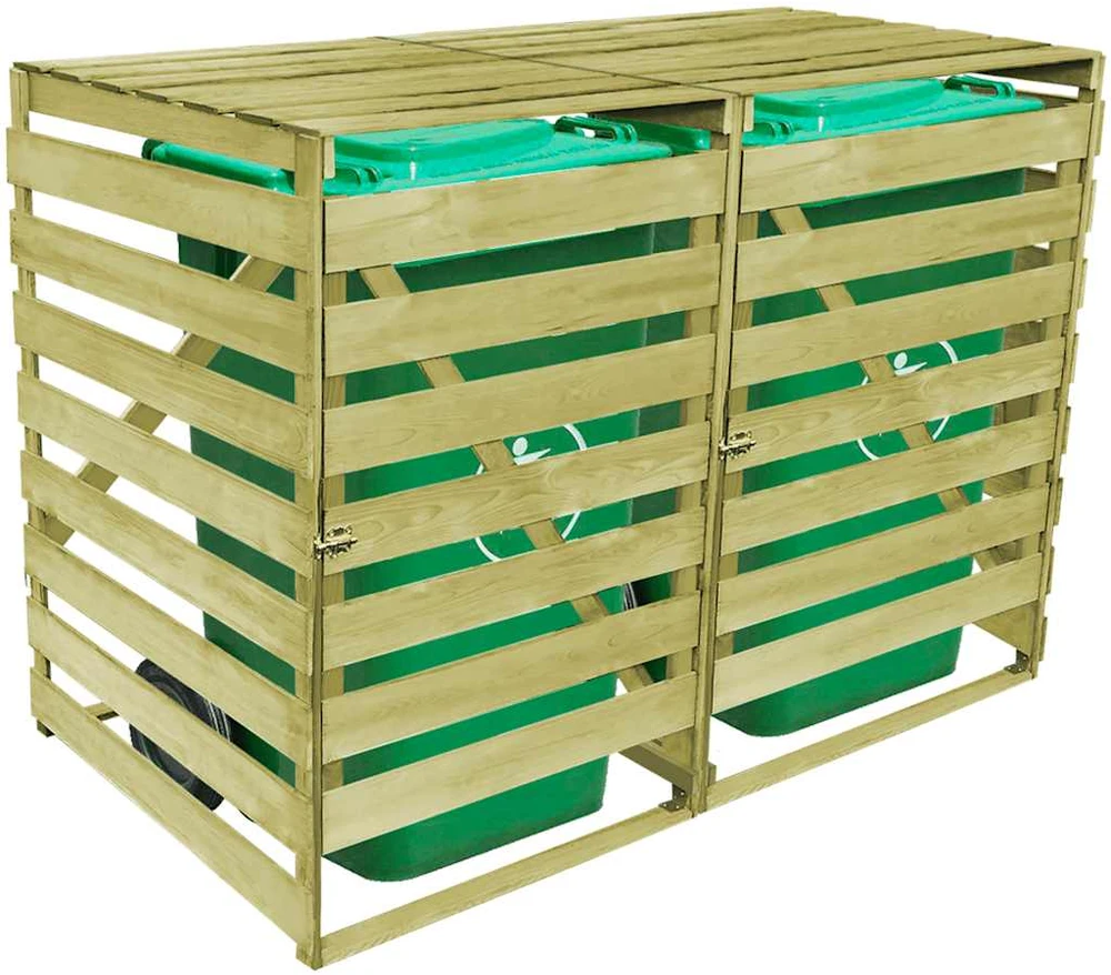 Dviguba konteinerių pastogė, impregnuota mediena, 240l