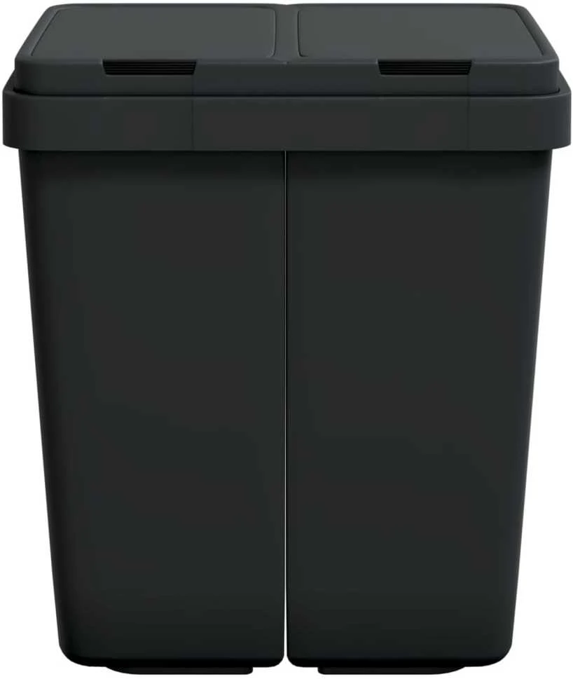Dviguba šiukšliadėžė, antracito spalvos, 2x25l