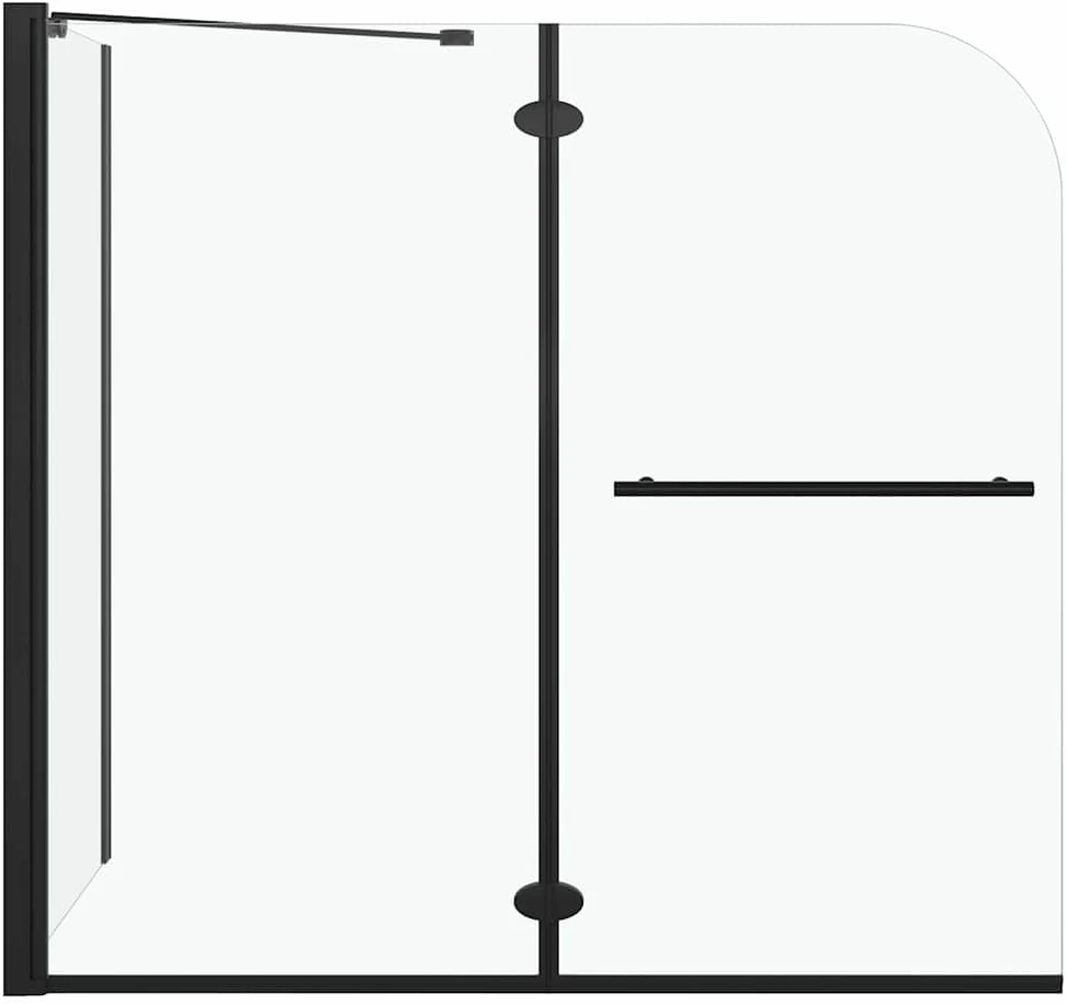 Dviguba sulankstoma dušo pertvara, juoda, 120x68x130cm, ESG