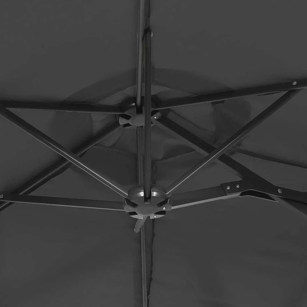 Dvigubas sodo skėtis nuo saulės su LED, antracito, 316x240cm