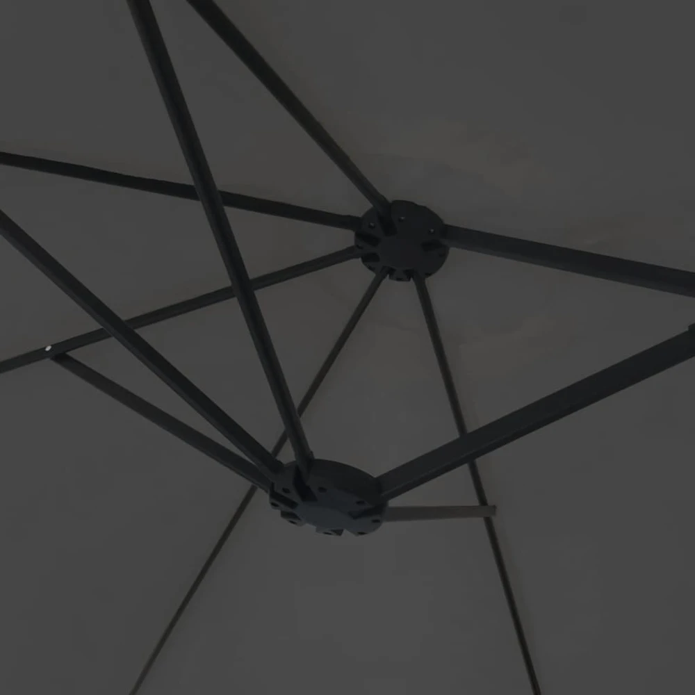 Dvigubas sodo skėtis nuo saulės su LED, antracito, 449x245cm