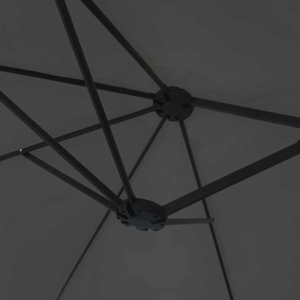 Dvigubas sodo skėtis nuo saulės su LED, antracito, 449x245cm
