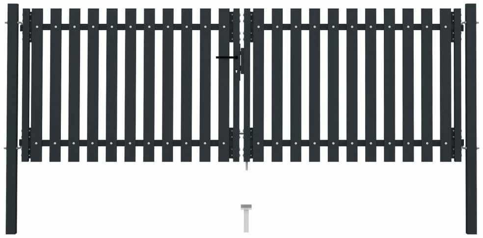 Dvigubi vartai, antracito spalvos, 306x125cm, plienas