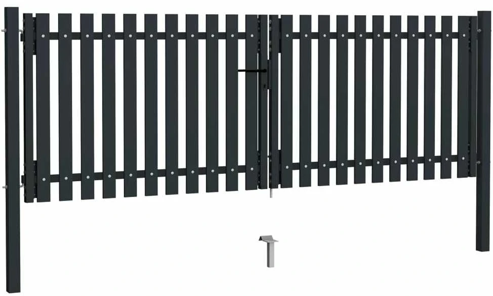 Dvigubi vartai, antracito spalvos, 306x125cm, plienas