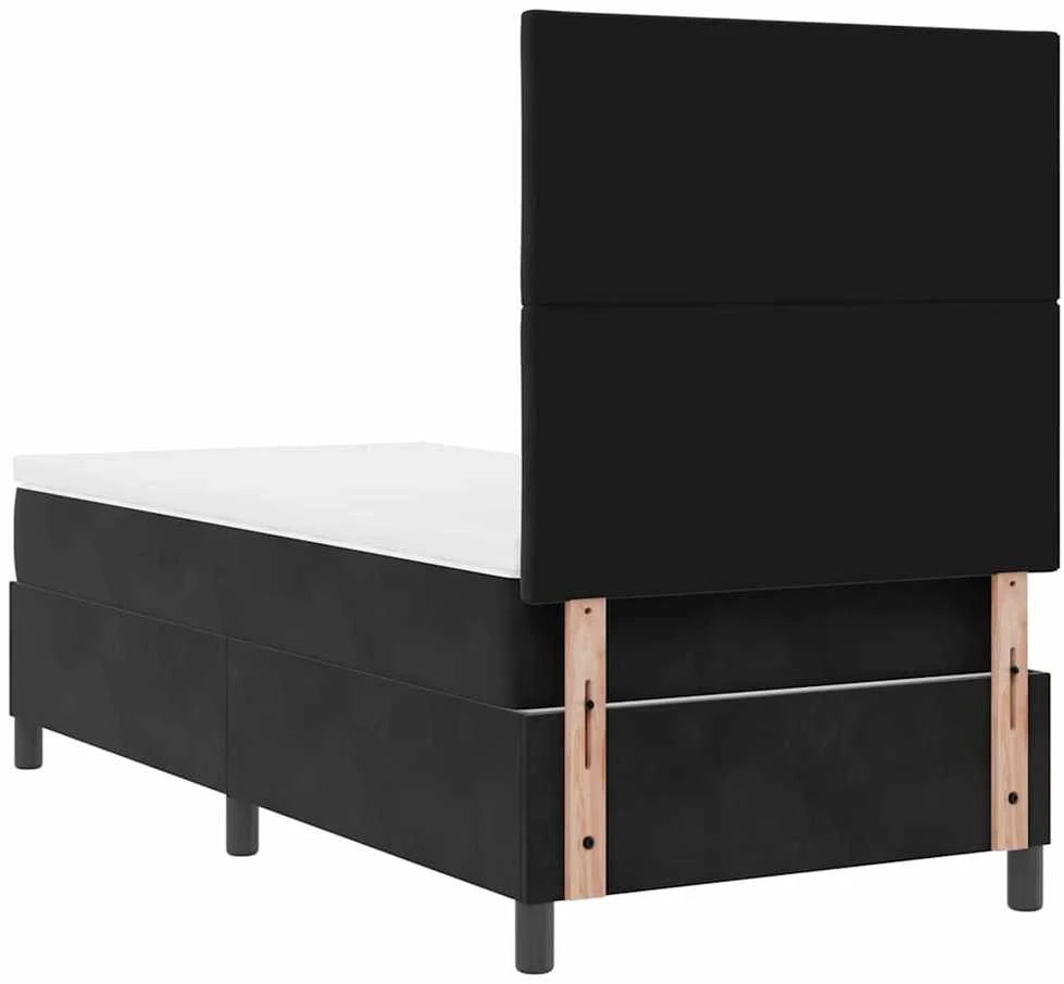 LED Čiužinio Lova su galvūgalio Juodas 100 x 200 cm Aksomas