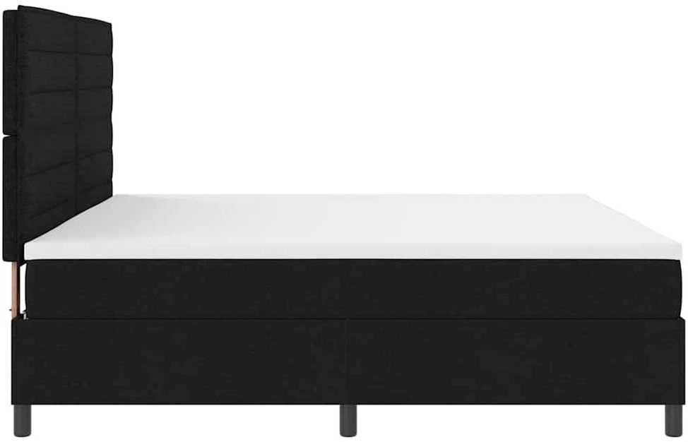 Kiemas lova su čiužiniu su LED Juoda 200 x 200 cm audinys