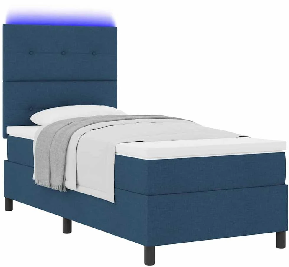 Kiemas lova su LED juostelėmis Mėlyna 100 x 200 cm audinys