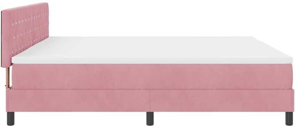 LED Čiužinio Lova su galvūgalio Rožinė 200 x 200 cm Aksomas