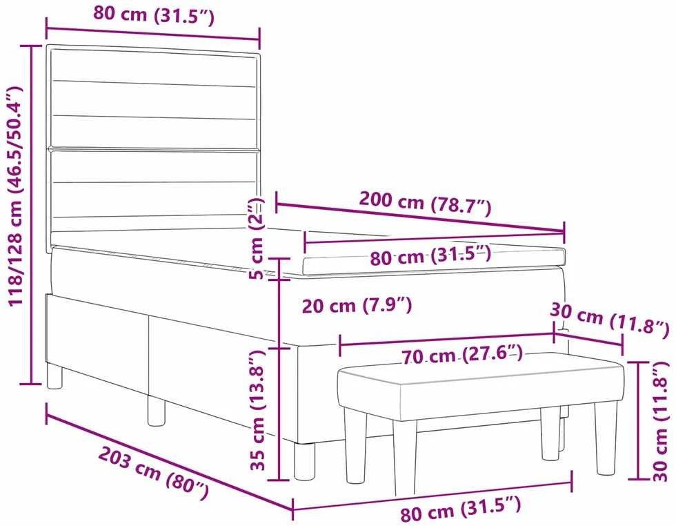 Kiemas lova su pagalve su galvūgalio Juoda 80 x 200 cm audinys